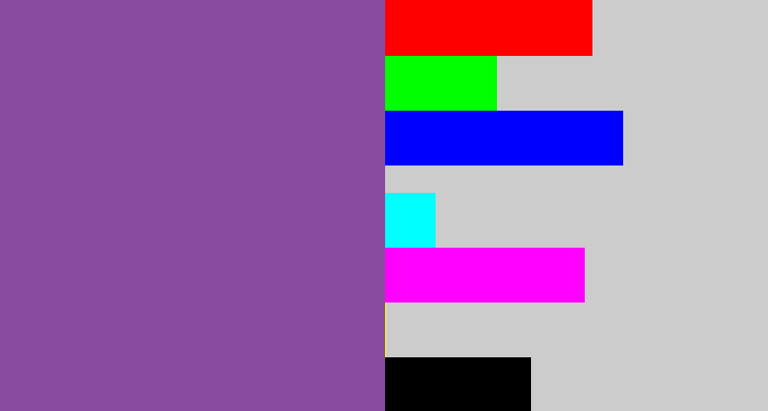 Hex color #894b9d - medium purple