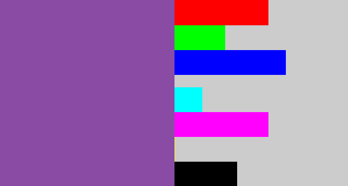 Hex color #894ba4 - medium purple