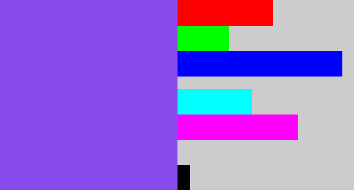 Hex color #894bed - purpley