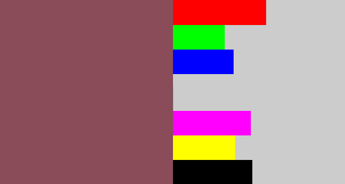 Hex color #894c58 - dark mauve