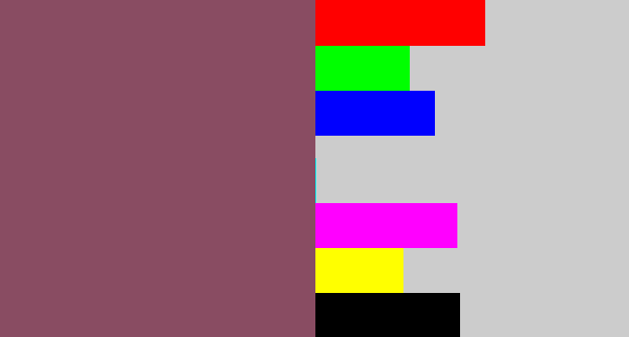 Hex color #894c62 - dark mauve