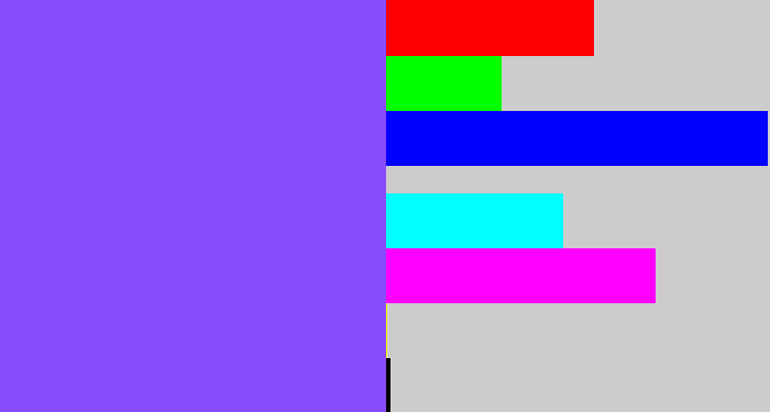 Hex color #894cfd - purpley