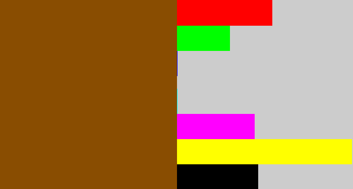 Hex color #894d01 - warm brown