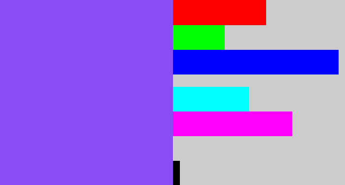 Hex color #894df5 - purpley