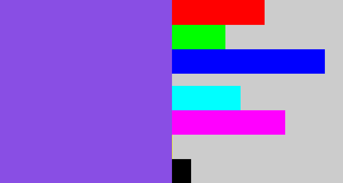 Hex color #894ee4 - purpley