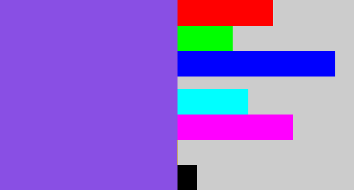 Hex color #894fe4 - purpley