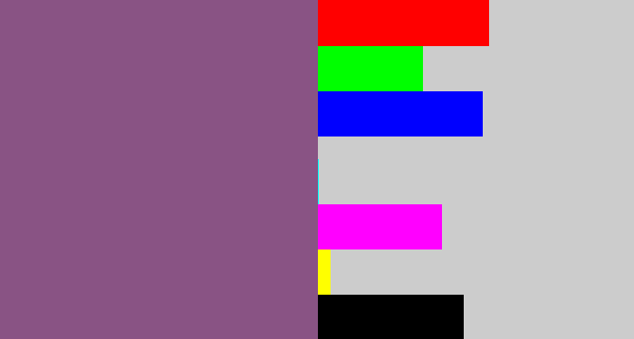 Hex color #895384 - dull purple