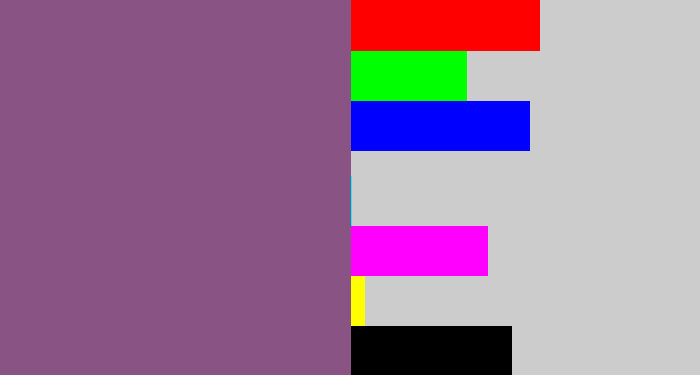 Hex color #895483 - dull purple