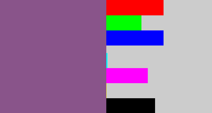 Hex color #89548a - purplish
