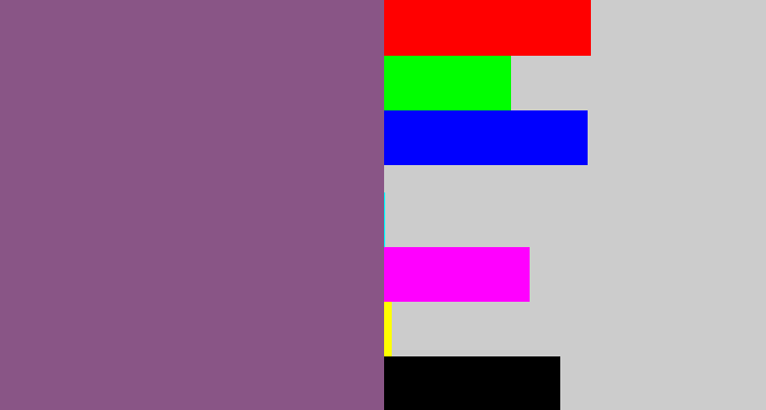 Hex color #895586 - dull purple