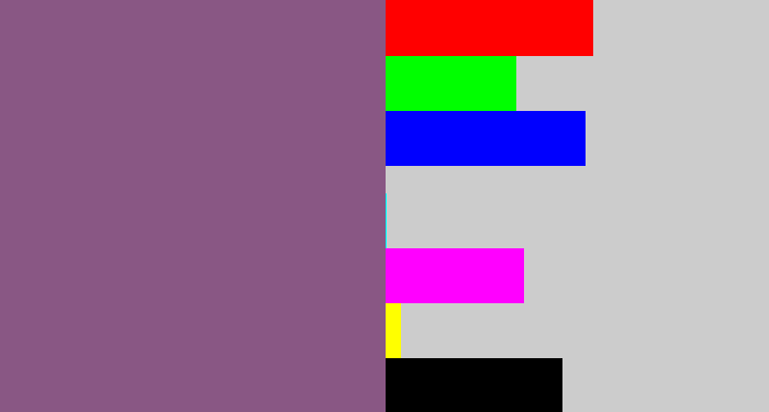 Hex color #895784 - dull purple