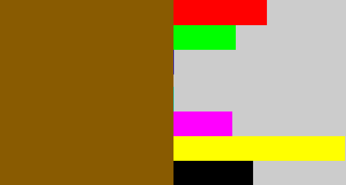 Hex color #895b01 - poo brown