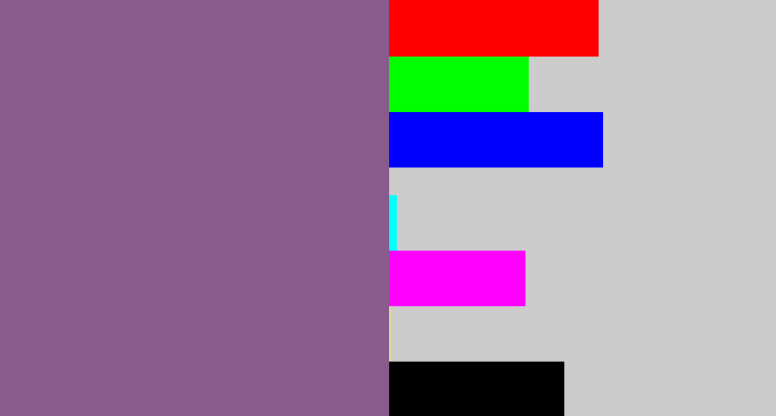 Hex color #895b8c - dusty purple