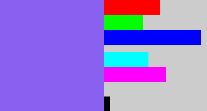 Hex color #8960ef - purpley