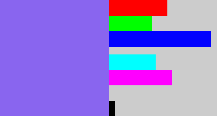 Hex color #8965ef - purpley