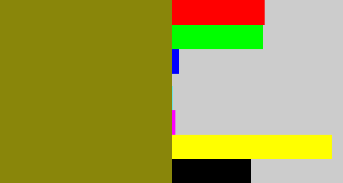 Hex color #89860a - baby poop