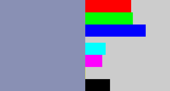 Hex color #8990b4 - bluey grey