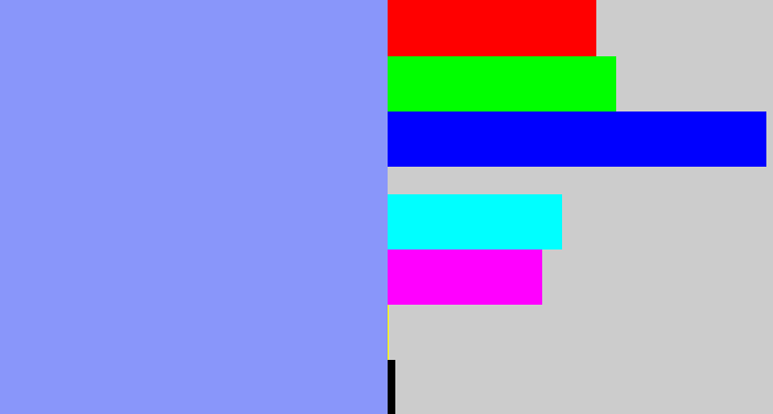 Hex color #8996fa - periwinkle blue