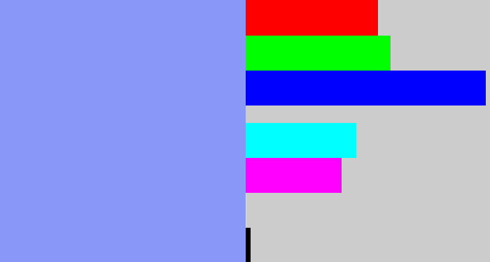 Hex color #8997f9 - periwinkle blue
