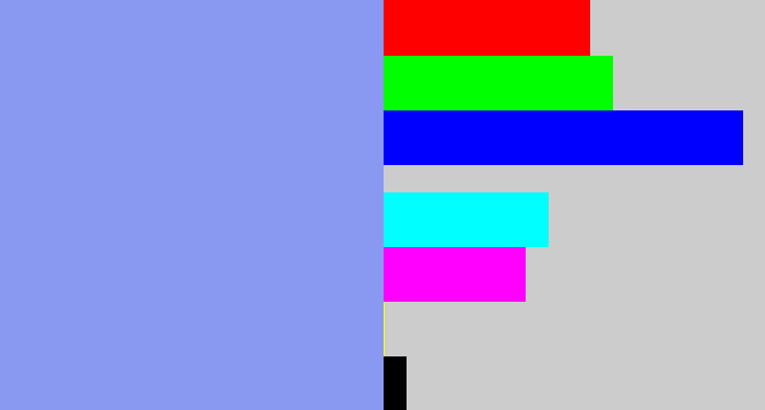 Hex color #8998f0 - periwinkle blue