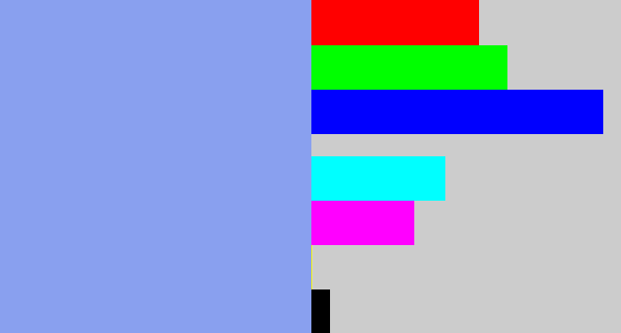 Hex color #89a0ef - periwinkle blue