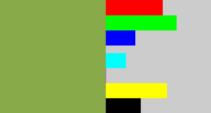 Hex color #89aa48 - avocado