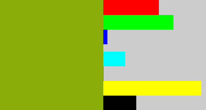 Hex color #89ae09 - pea green