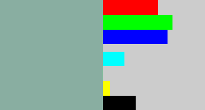 Hex color #89aea1 - cool grey