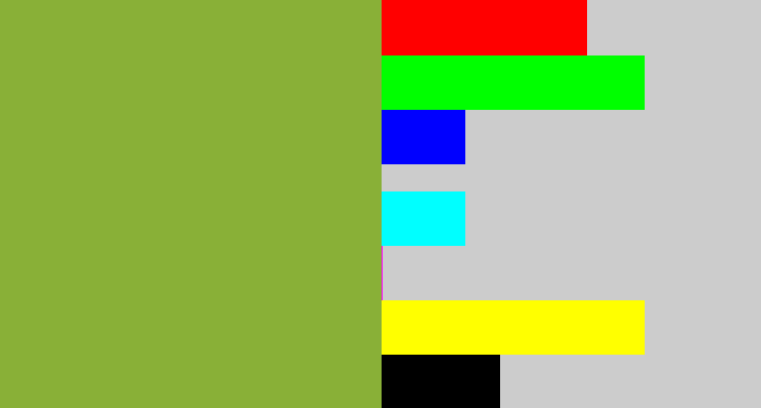 Hex color #89b037 - avocado