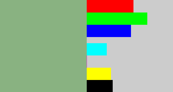 Hex color #89b281 - sage green