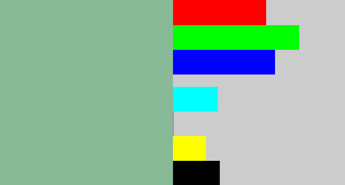 Hex color #89ba97 - greenish grey