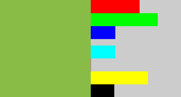 Hex color #89bc46 - booger