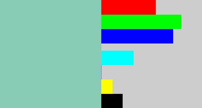 Hex color #89cab4 - pale teal