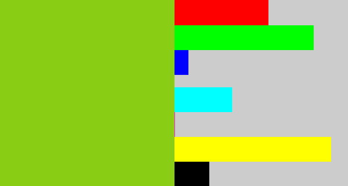 Hex color #89cd14 - slime green