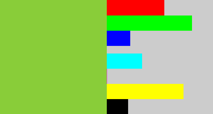 Hex color #89cd39 - kiwi green