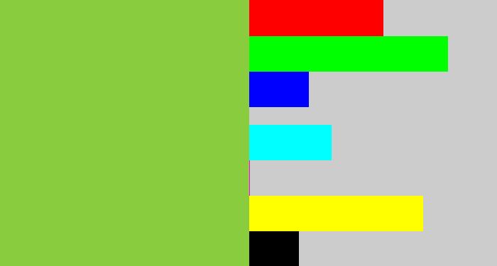 Hex color #89cd3e - kiwi green