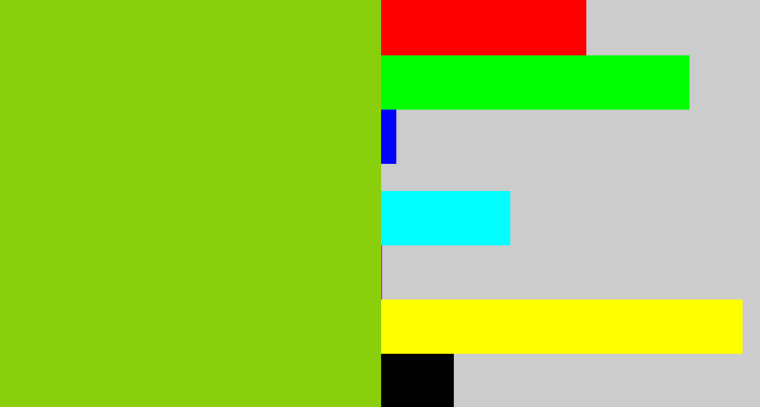 Hex color #89cf0b - slime green