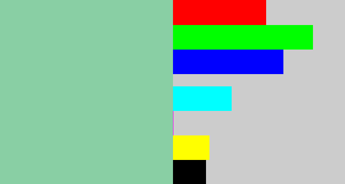 Hex color #89cfa4 - pale teal