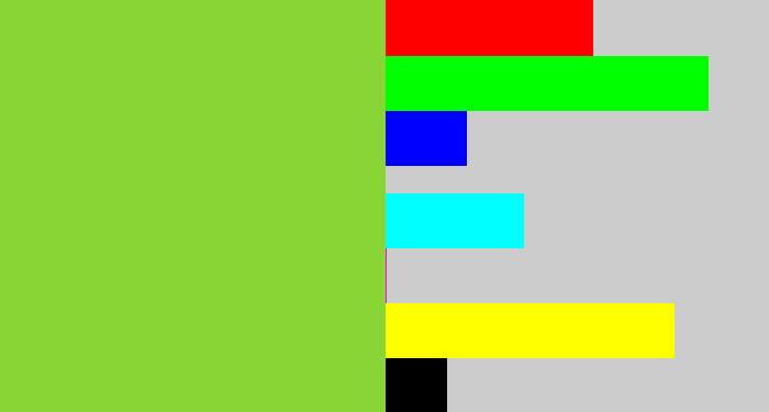 Hex color #89d535 - kiwi green