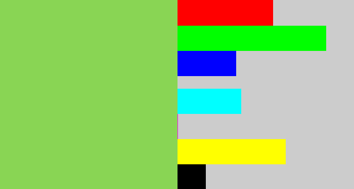 Hex color #89d554 - kiwi green