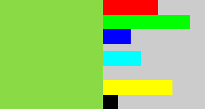 Hex color #89da45 - kiwi green