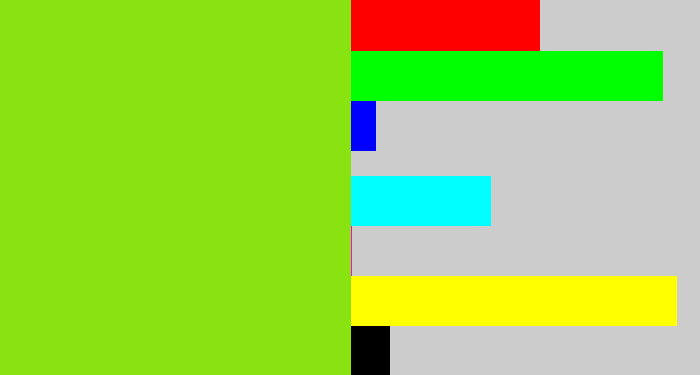 Hex color #89e311 - bright lime