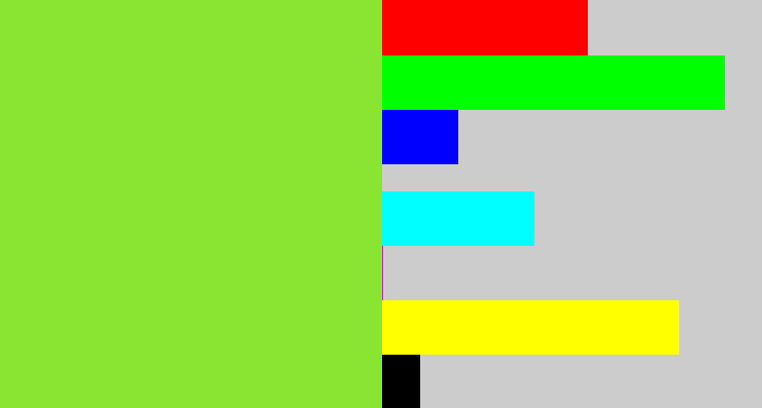 Hex color #89e532 - kiwi green