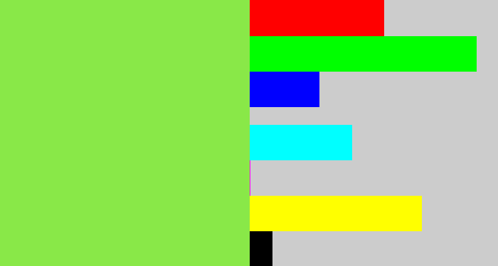 Hex color #89e848 - kiwi green