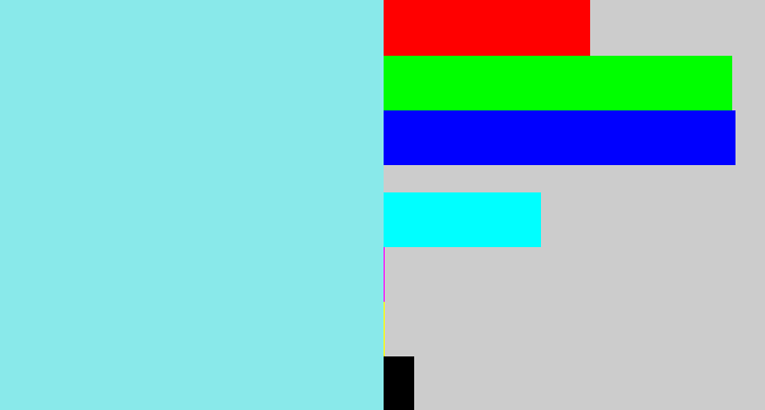 Hex color #89e9ea - robin egg blue