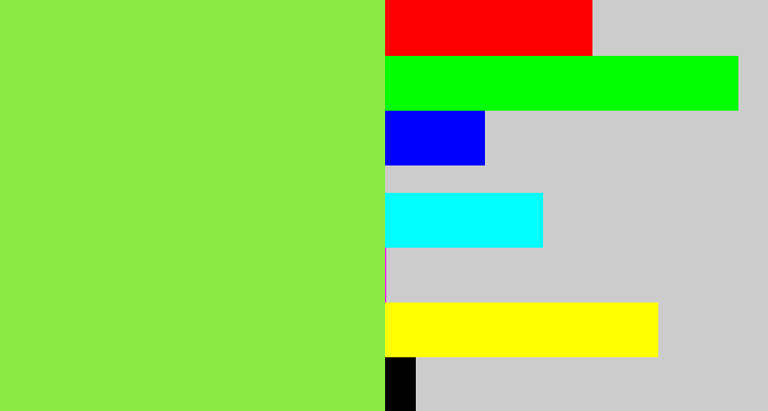 Hex color #89ea43 - kiwi green
