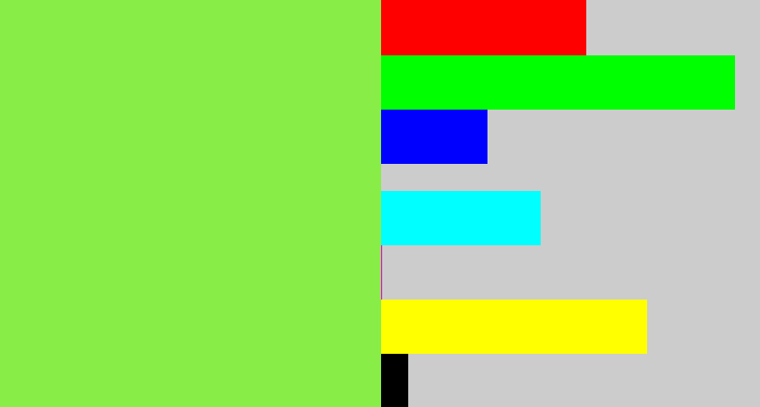 Hex color #89ed48 - kiwi green
