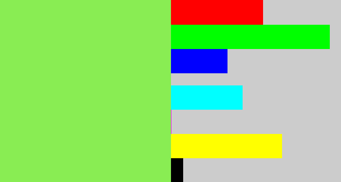 Hex color #89ed53 - kiwi green