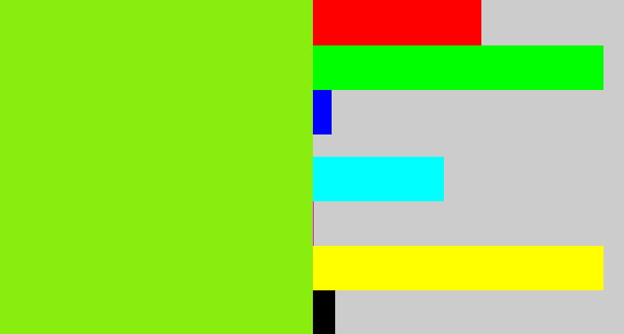 Hex color #89ee10 - acid green