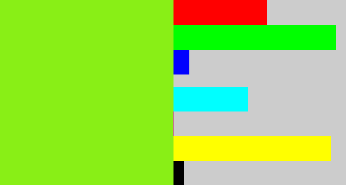 Hex color #89ef16 - acid green